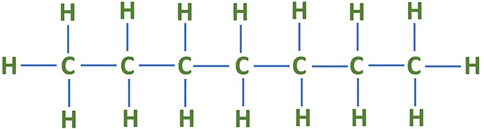 heptane C7H16 lewis structure